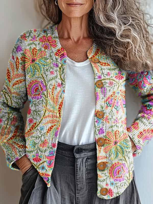 Isabelle - Elegant Pastel Printed Jacket