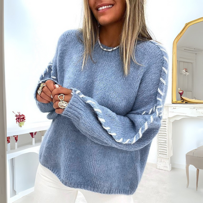 Layla - Cozy Long Sleeve Round Neck Sweater