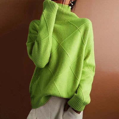 Lottie - Textured Turtleneck Knit Sweater