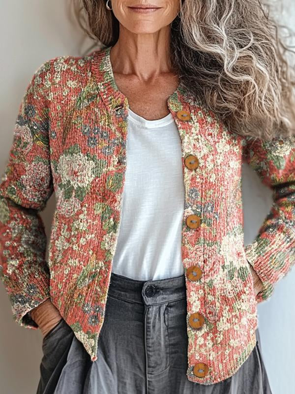 Myla - Elegant Vintage Flower Jacket with Timeless Design