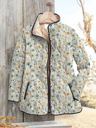 Ava - Delightful Floral Printed Quilted Jacket for Women