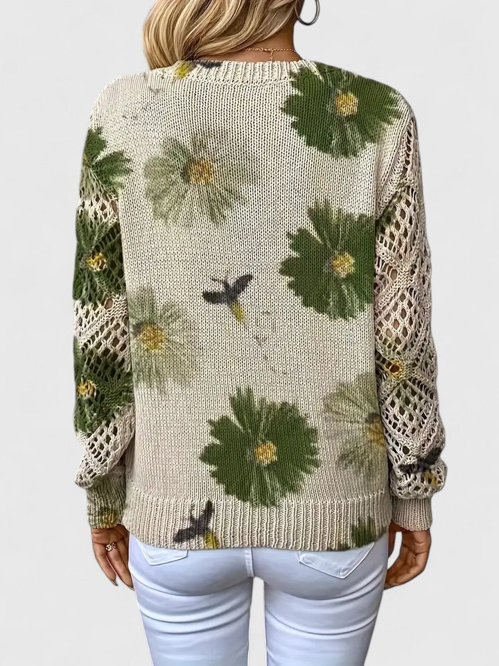 Mabel - Elegant sweater with floral pattern