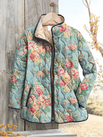 Freya - Quilted Floral Print Women's Jacket