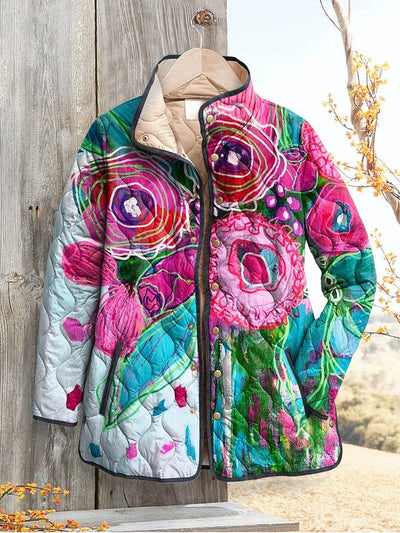 Poppy - Floral Patterned Women's Elegant Jacket