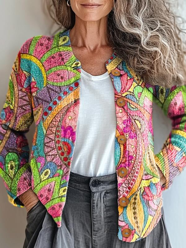 Darcy -  Elegant Artistic Pattern Jacket for Style Conscious Women