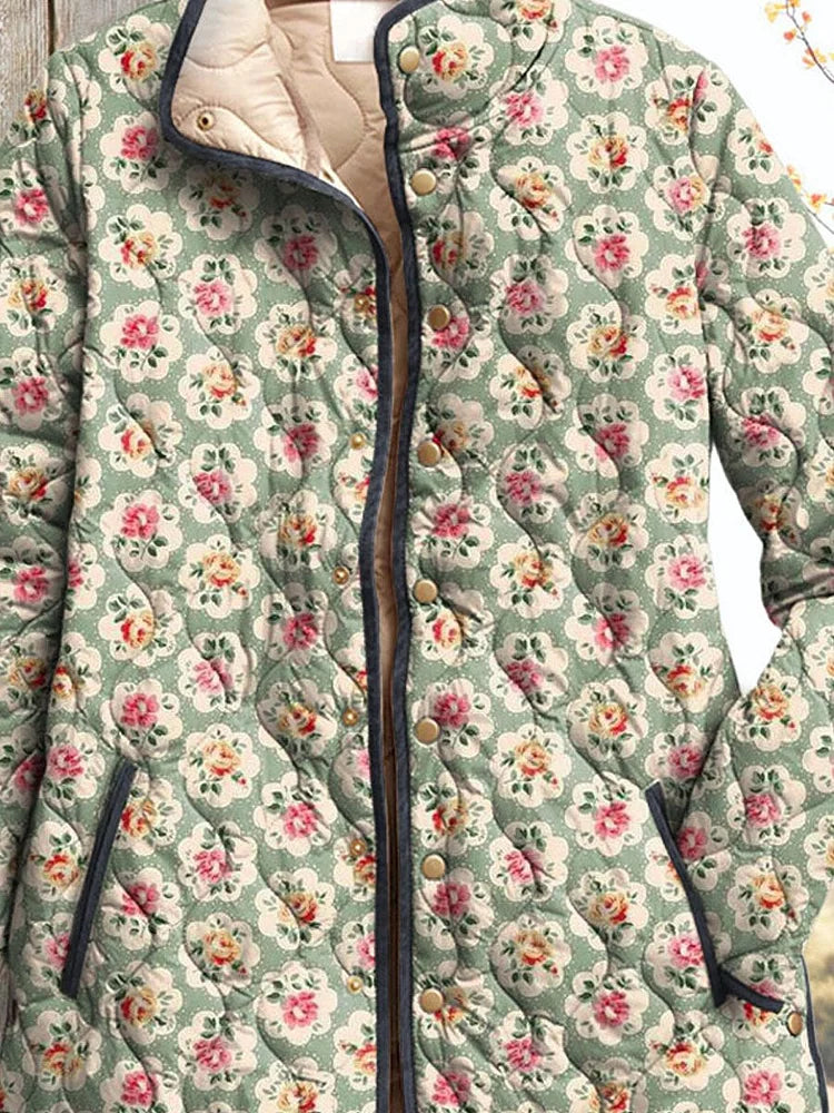Olivia - Vintage Floral Art Print Jacket for Women