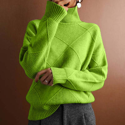 Lottie - Textured Turtleneck Knit Sweater