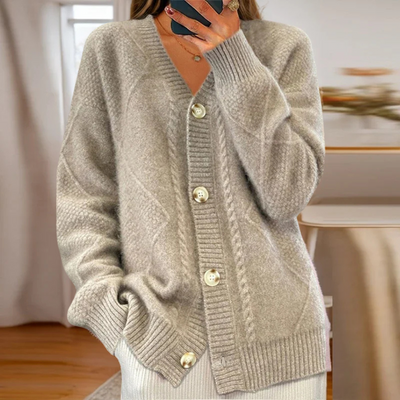 Annie - Cozy Cable Knit Cardigan