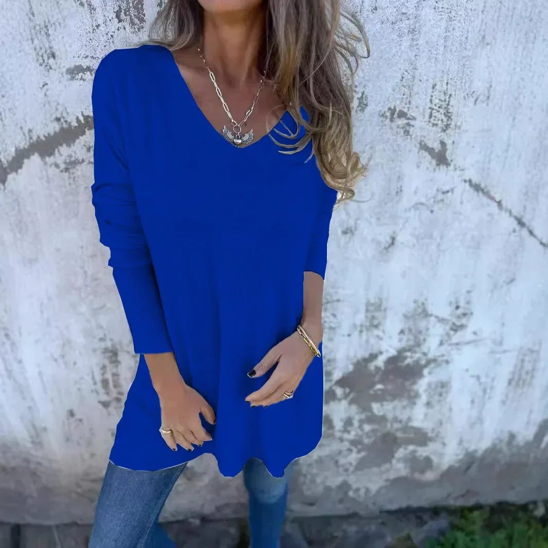 Delilah - Relaxed V Neck Knit Tunic