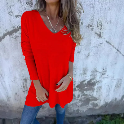 Delilah - Relaxed V Neck Knit Tunic