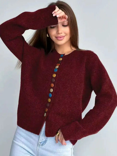 NANCY - BUTTON ACCENT CARDIGAN