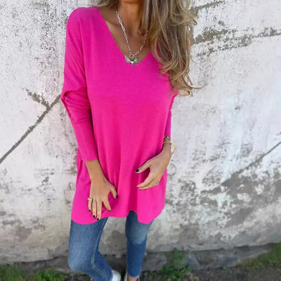 Delilah - Relaxed V Neck Knit Tunic