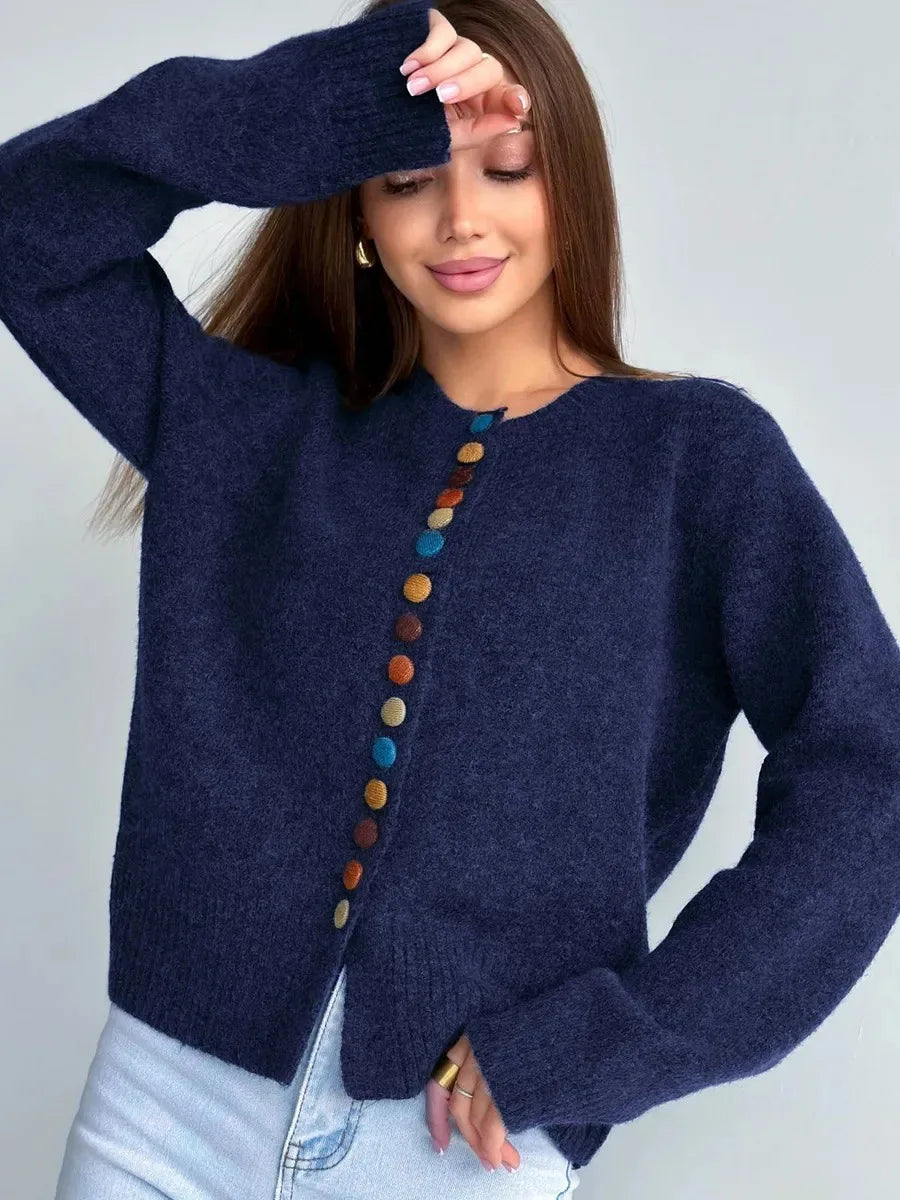 NANCY - BUTTON ACCENT CARDIGAN