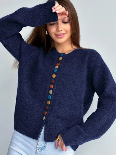 NANCY - BUTTON ACCENT CARDIGAN