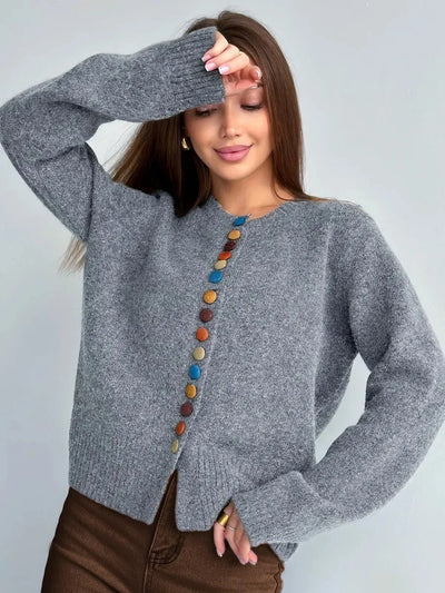NANCY - BUTTON ACCENT CARDIGAN