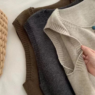 PENNY - COLOR-BUTTON KNIT VEST