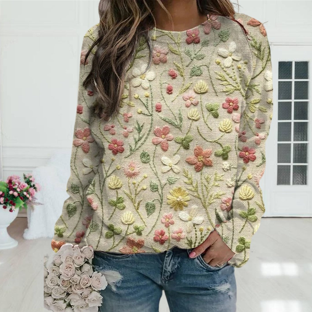 Emma - Floral Pattern Pullover for Women