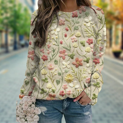 Emma - Floral Pattern Pullover for Women