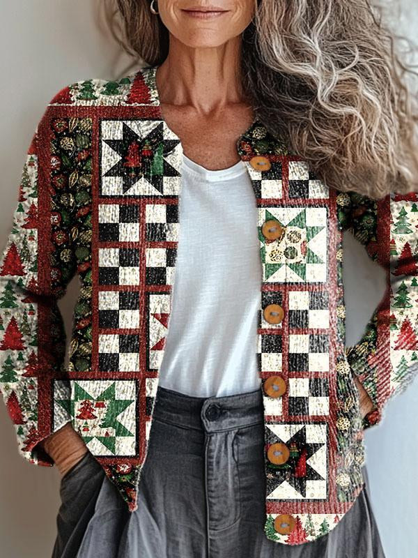 Peyton - Stylish Patchwork Christmas Jacket for the Winter Season