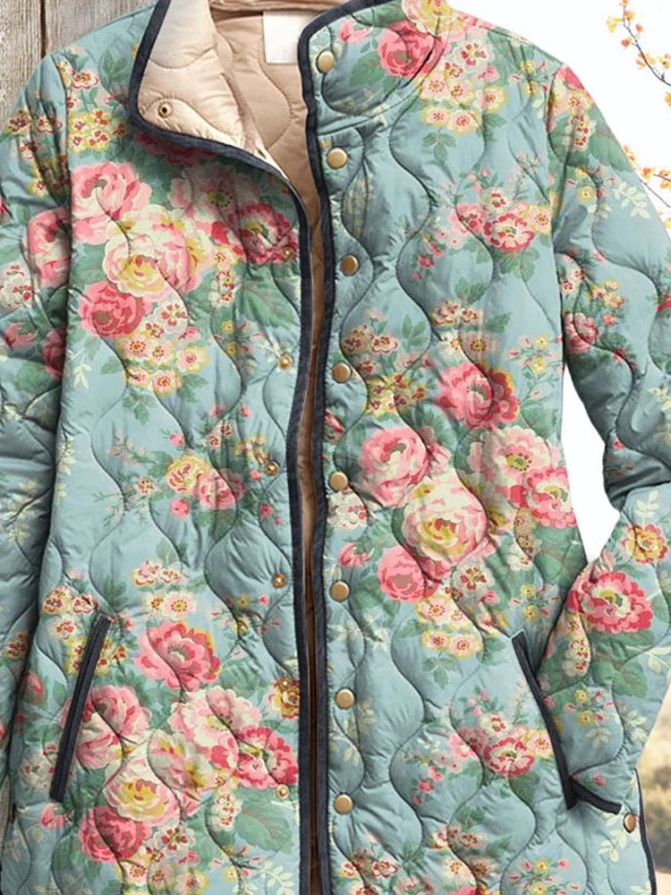 Freya - Quilted Floral Print Women's Jacket