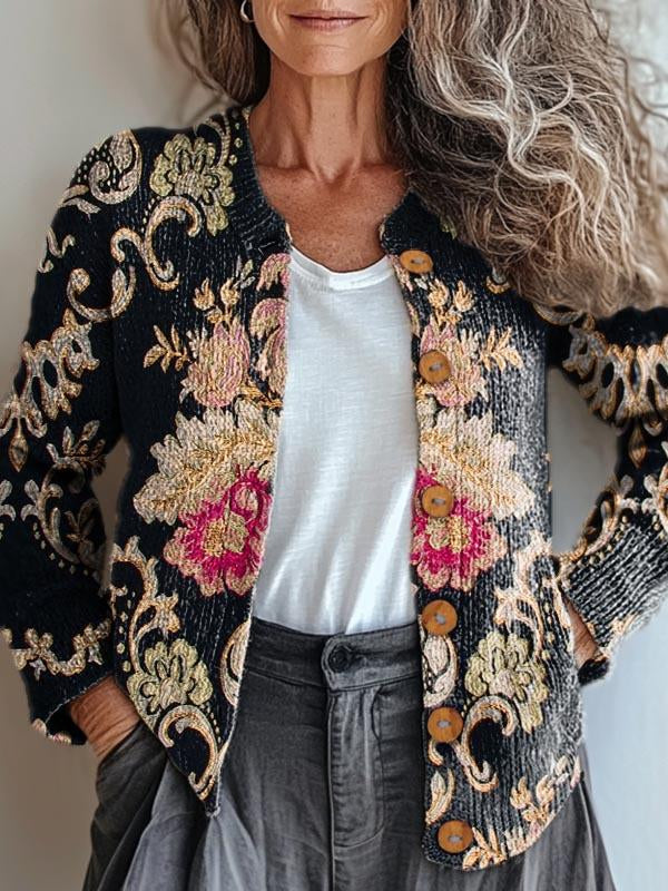 Myla - Elegant Embroidered Flower Jacket for a Stylish Look