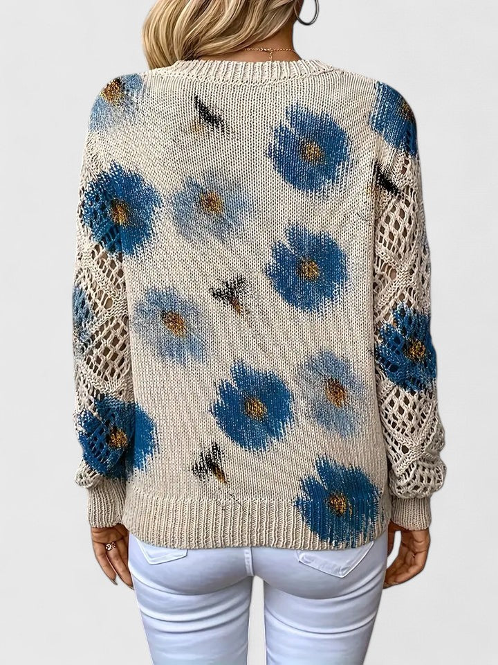 Mabel - Elegant sweater with floral pattern