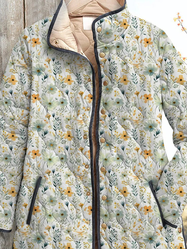 Ava - Delightful Floral Printed Quilted Jacket for Women