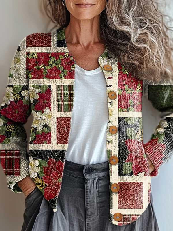 Maeve - Festive Christmas Mood Patchwork Jacket for the Perfect Christmas Style